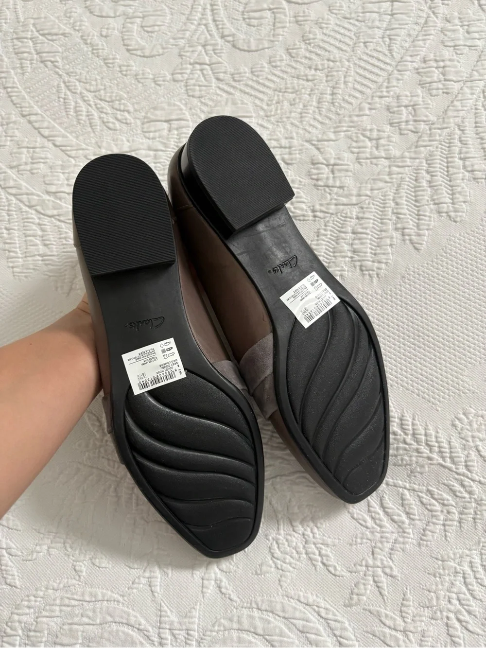 Clarks Collection Juliet Rose Leather Loafer Gray pumps low heel slip on size 11